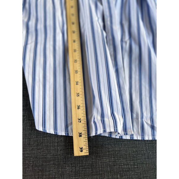 NEW Polo Ralph Lauren 16 Striped Shirtdress White Blue 100% Cotton Shirt Dress - Picture 10 of 14